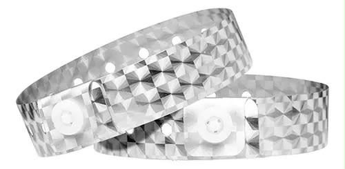 Pulsera holográfica plateada