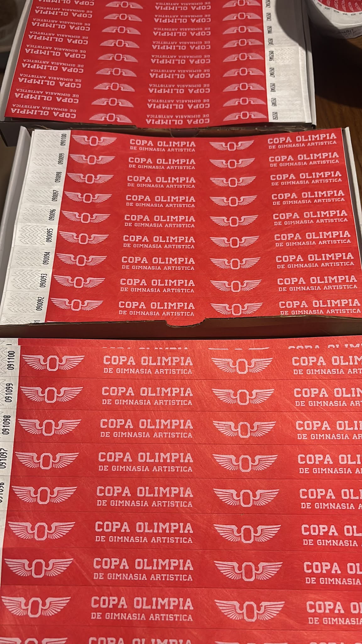 Pulseras para Copa Olimpia de Gimnasia Artística