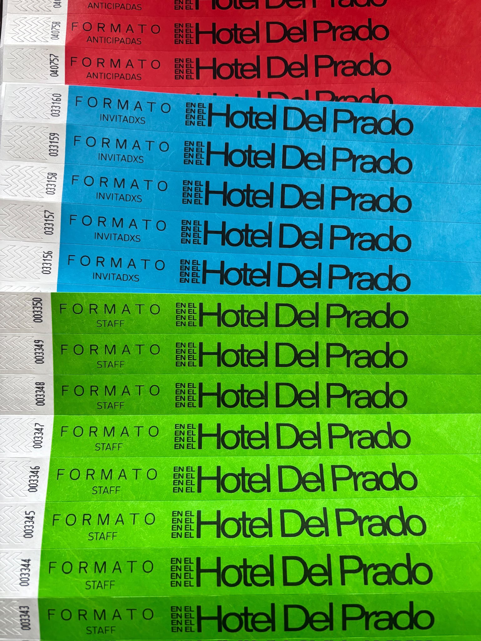 Pulseras para Hotel Del Prado
