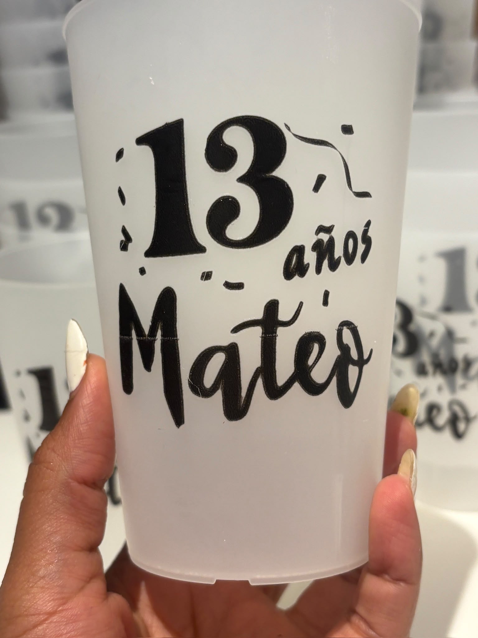 Vaso personalizado 13 años Mateo