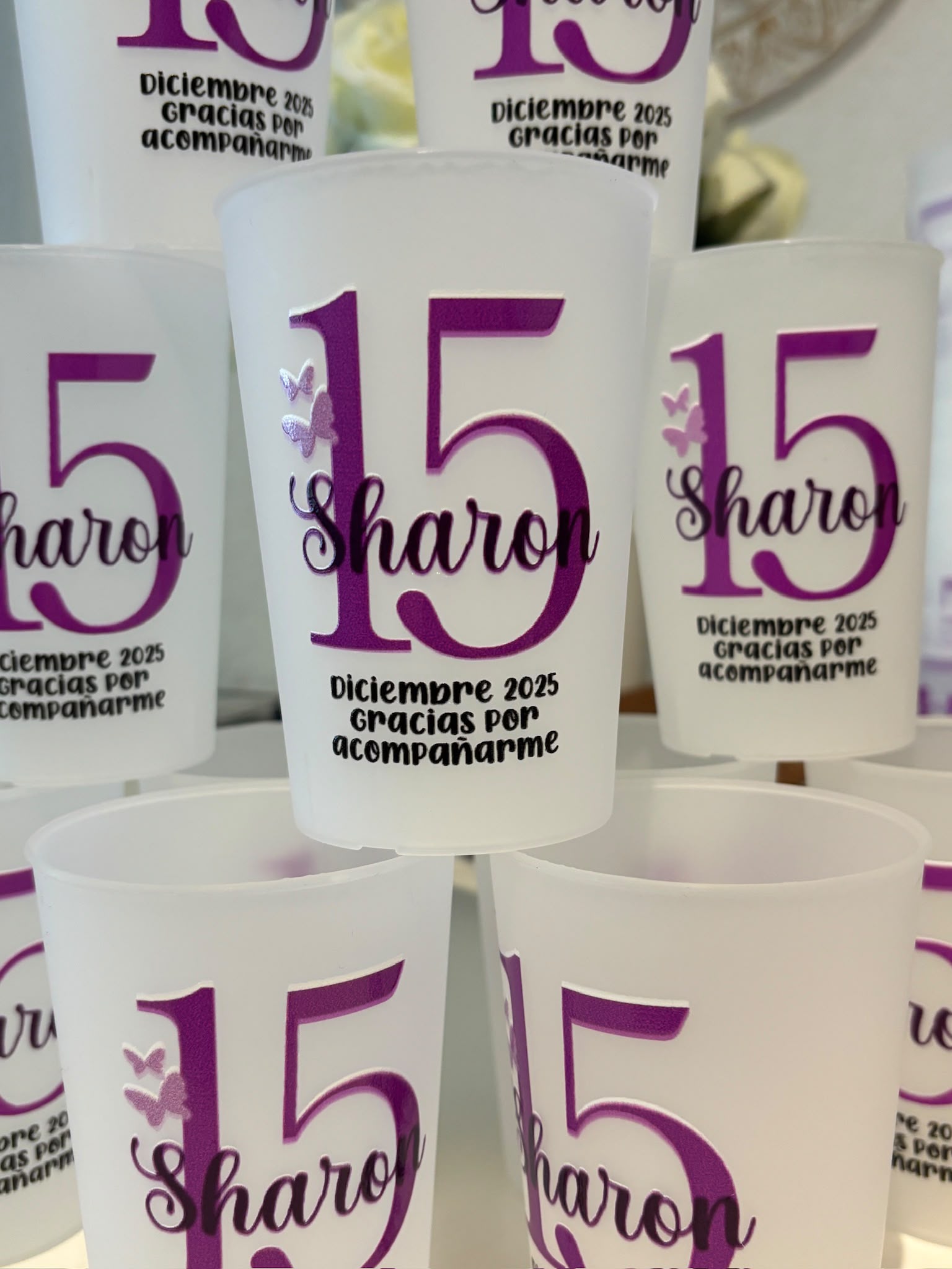 Vasos personalizados Mis 15 Sharon